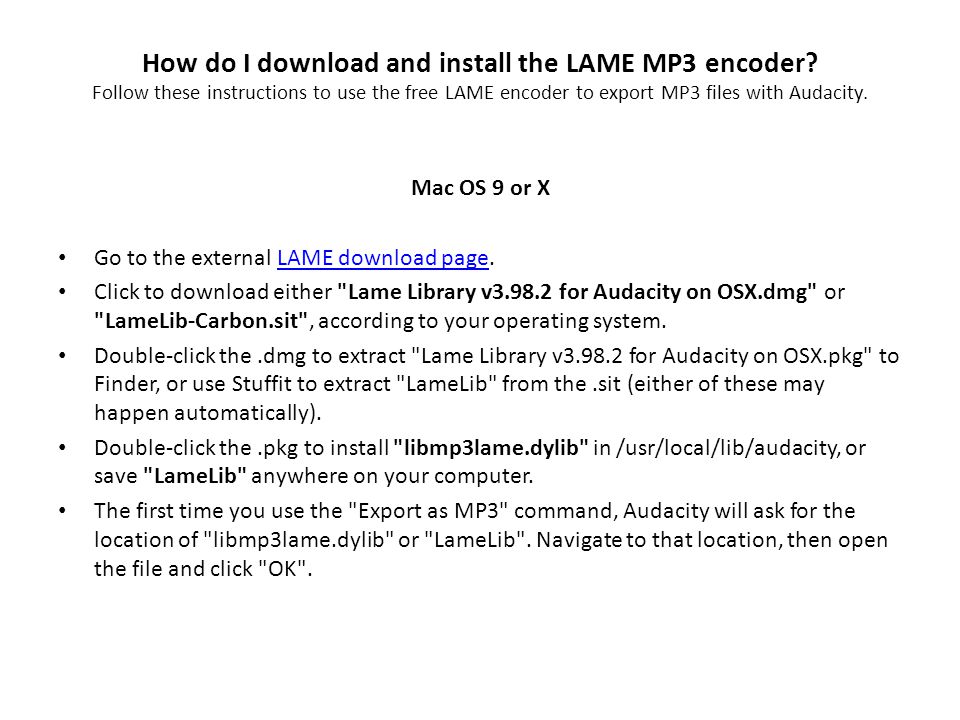lame for mac os x download